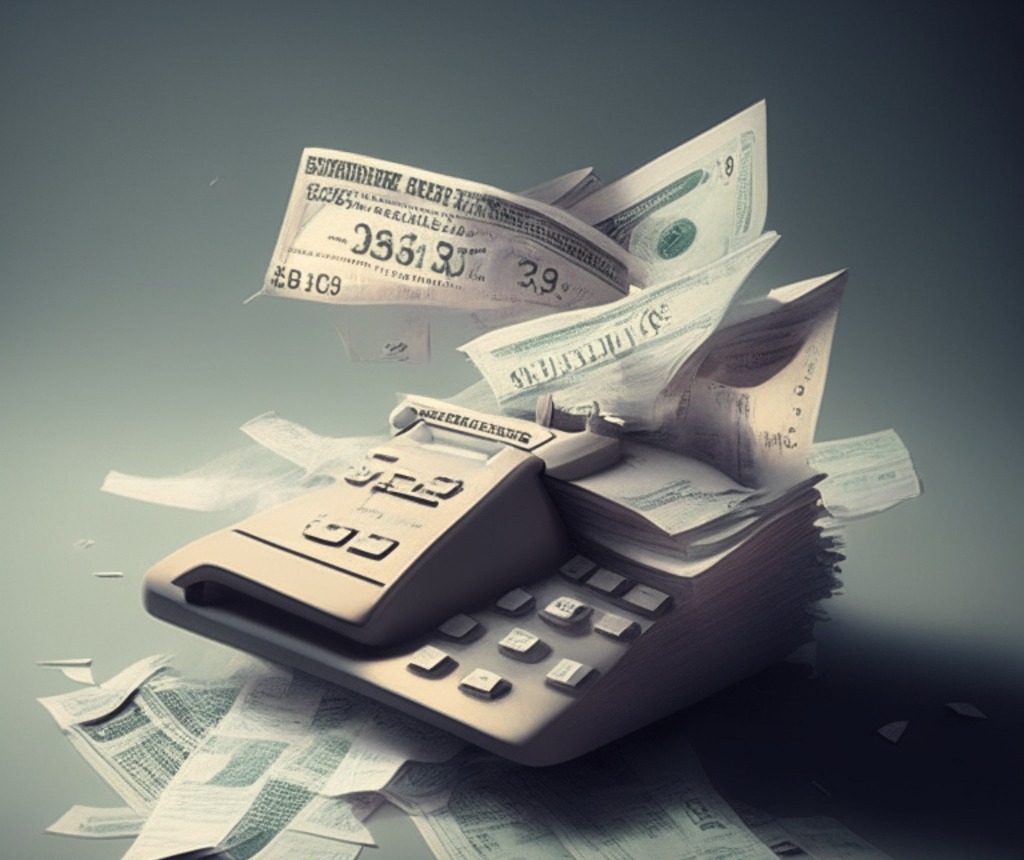 Money on top of a calciulator
