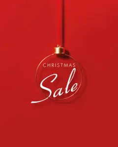 A sign showing interested prospects there is a Christmas sale