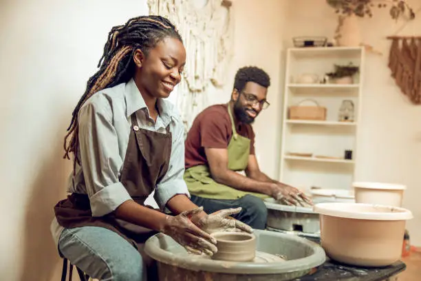 Happy artisan showing great signs of physical and mental health